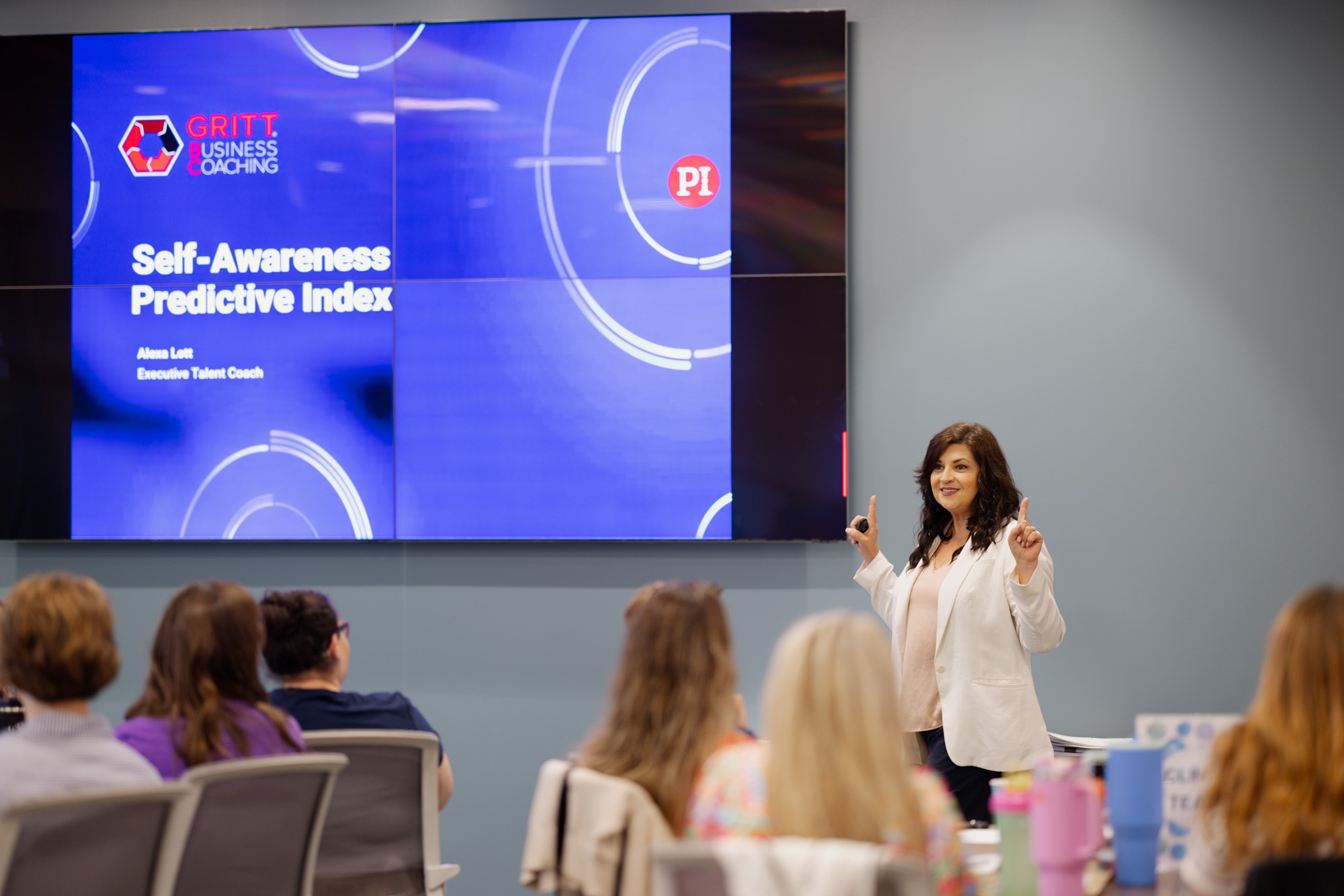 Alexa Lott presenting the Data-Driven EI Workshop